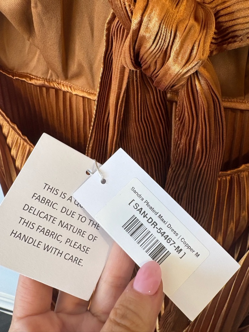 Baltic Born Sandra Pleated Metallic Copper Maxi Dress ALC STYLE Medium NWT - Picture 4 of 8